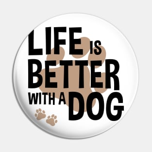 Life Is Better With A Dog Lover Funny Quote Pet Pin