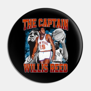 Willis Reed The Captain Basketball Legend Signature Vintage Retro 80s 90s Bootleg Rap Style Pin