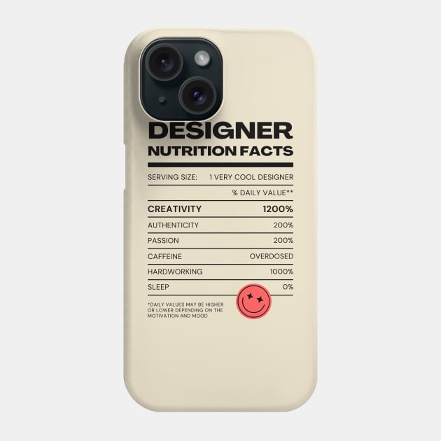 Designer Nutrition Facts Phone Case by BloomInOctober