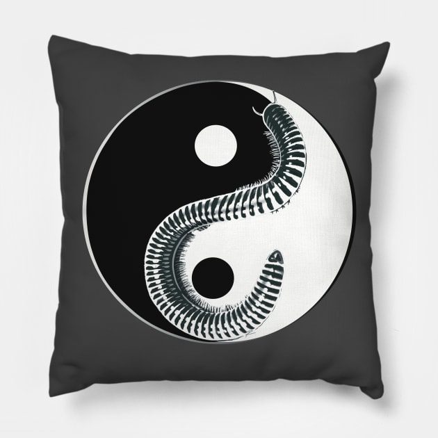 Yin Yang Millipede Pillow by Beauty Bug Hub