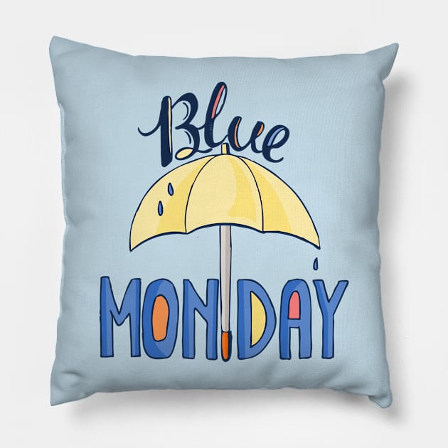 Blue Monday Pillow by ThaisMelo