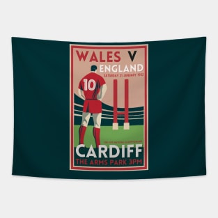 Vintage Welsh Rugby Union Poster Tapestry