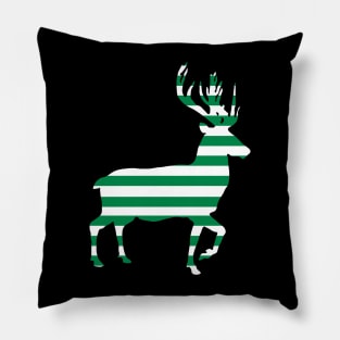 Glasgow Celtic Football Club Green and White Hooped Stag Silhouette Pillow