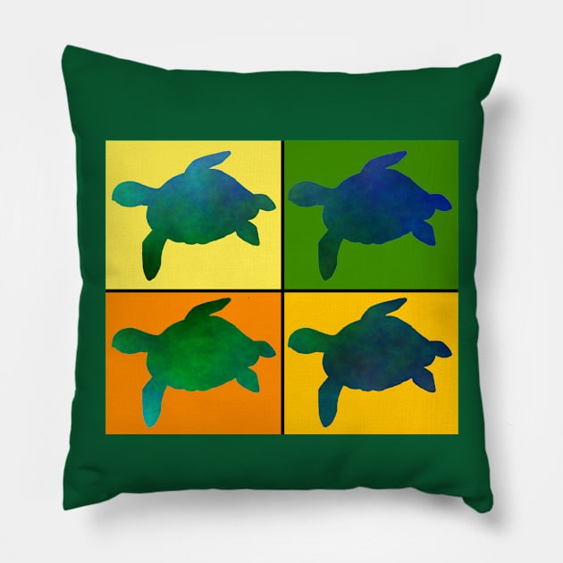 COLOR Tiled Sea Turtles Pillow by SartorisArt1