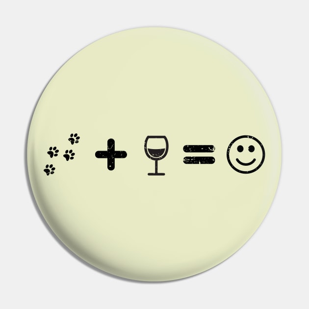 Dogs and Wine Makes Me Happy Pin by EliseDesigns