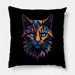 Cat wpap art Pillow