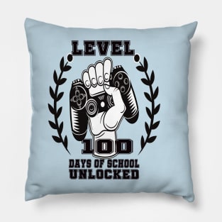 level 100 days of school unlocked Pillow