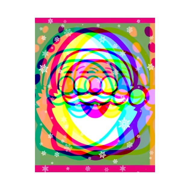 Psychedelic Trippy Xmas Happy Santa by FineArtMaster