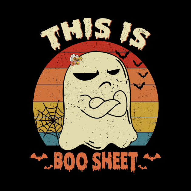 This Is Boo Sheet Ghost Retro Halloween Costume Men Women Shirt by WoowyStore