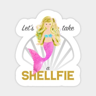 Mermaid: Let's take a shellfie (blonde) Magnet