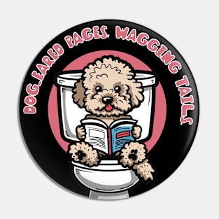 Dog reading on the toilet 95002 Pin