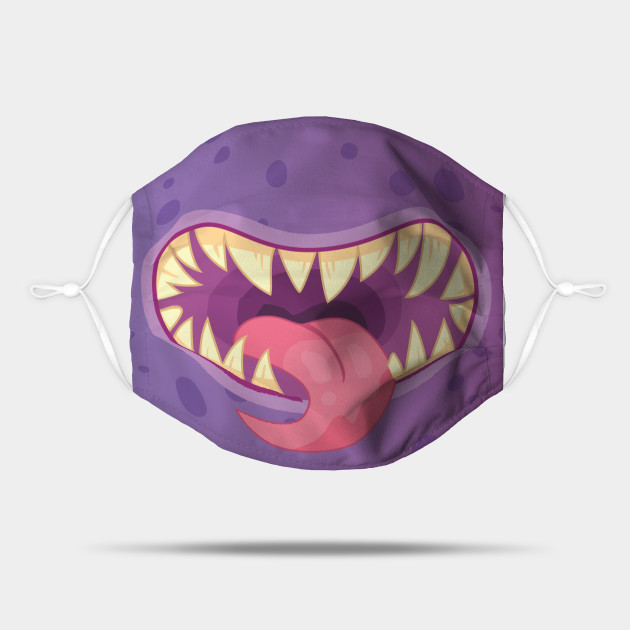 Cute And Scary Monster Mouth With Teeth And Tongue Cute Monster Face Mask Maske Teepublic De
