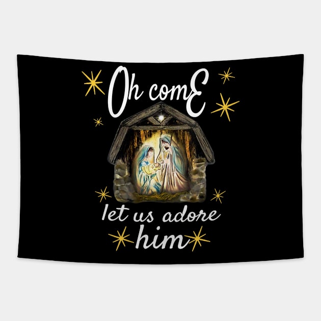 Oh come let us adore him Tapestry by JohnetteMcdonnell