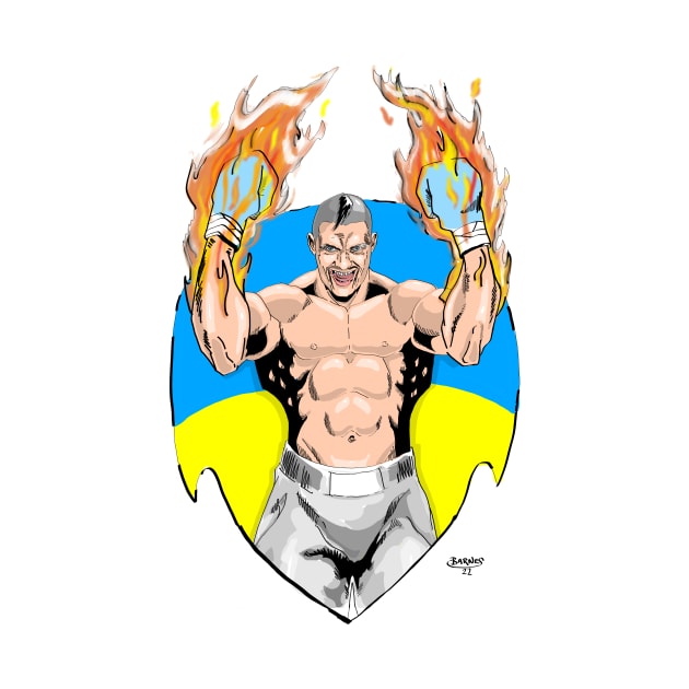 Usyk fire by BarnesComicArt