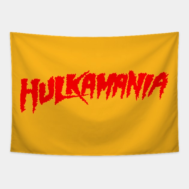 Hulkamania Red Tapestry by mighty corps studio