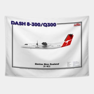 DeHavilland Canada Dash 8-300/Q300 - Qantas New Zealand (Art Print) Tapestry