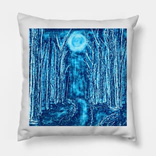 Midnight Moon Forest Pillow