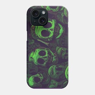 Green Skulls Demons of Paranoia Phone Case