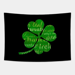 Irelands St patricks day worded 4 leaf shamrock Tapestry