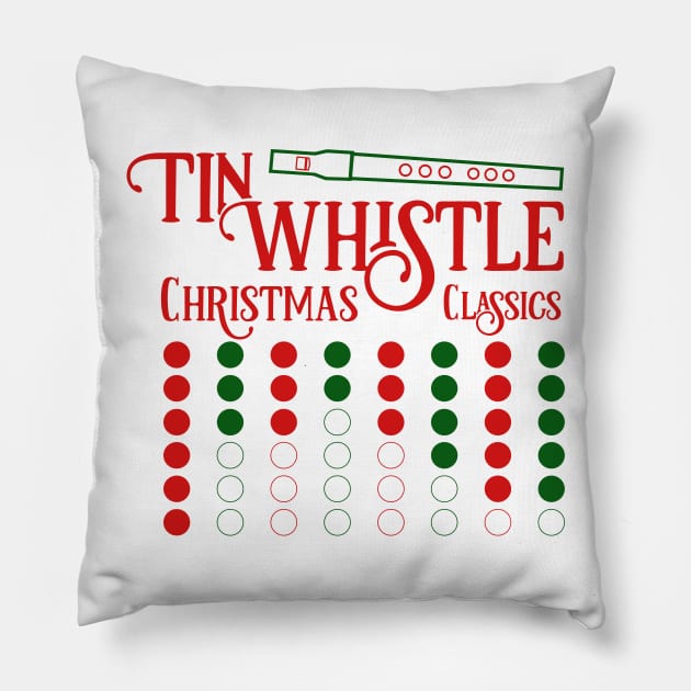 Retro Tin Whistle Christmas Pillow by k8creates