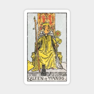 Queen of wands tarot card (distressed) Magnet