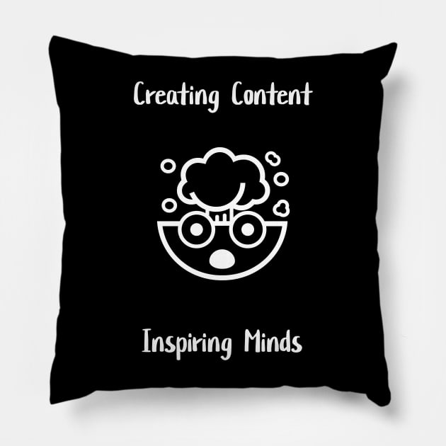 Creating Content, Inspiring Minds Pillow by Crafty Career Creations