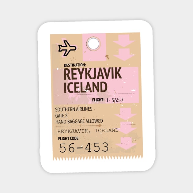 Reykjavik Iceland travel ticket Magnet by nickemporium1