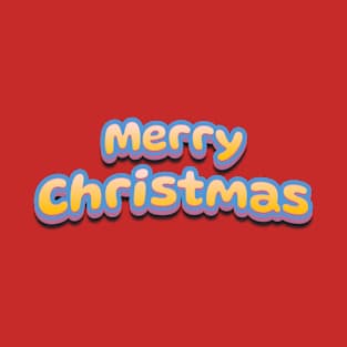 Merry Christmas Cute 3D Text T-Shirt