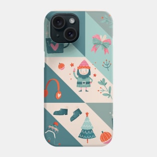 Cute Christmas Patterns Turquoise | Christmas Approaching Phone Case