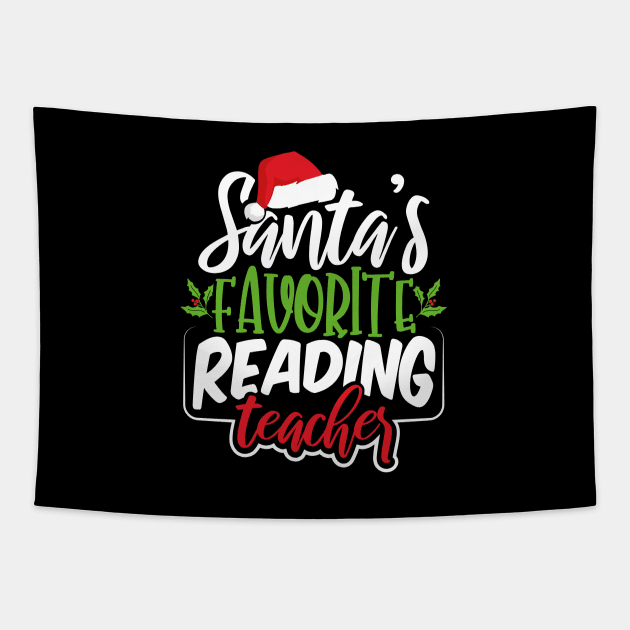 Santa's Favorite Reading Teacher Tapestry by uncannysage