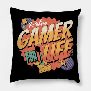 Retro Gamer For Life Pillow