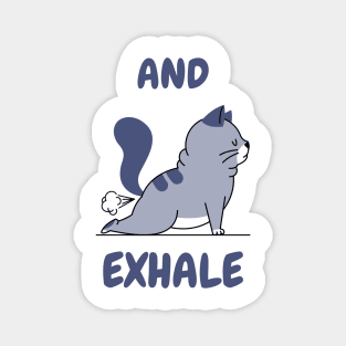 Exhale yoga cat Magnet