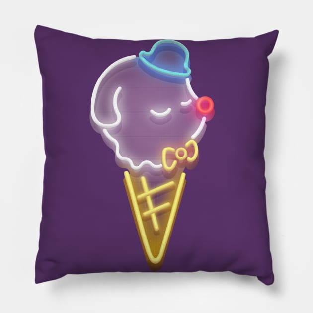 Neon Ice Cream Pillow by zkozkohi