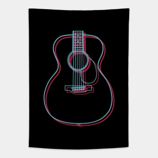 3D Concert Style Acoustic Guitar Body Outline Tapestry