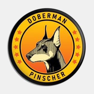 Doberman Pinscher Dog Portrait Pin