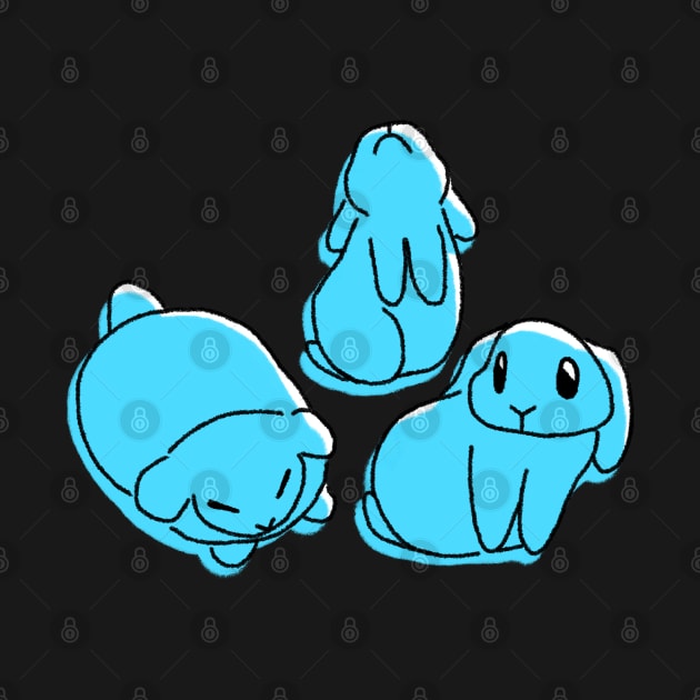 Three Blue Bunnies by Rosy's Pet Store