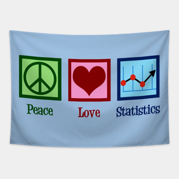 Peace Love Statistics Tapestry by epiclovedesigns