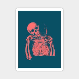 Skeleton and wine Magnet