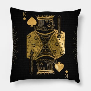 King Pikes - Golden playing cards Pillow