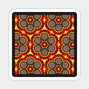 Red Yellow Chysanthemum Pattern Number 12 Magnet