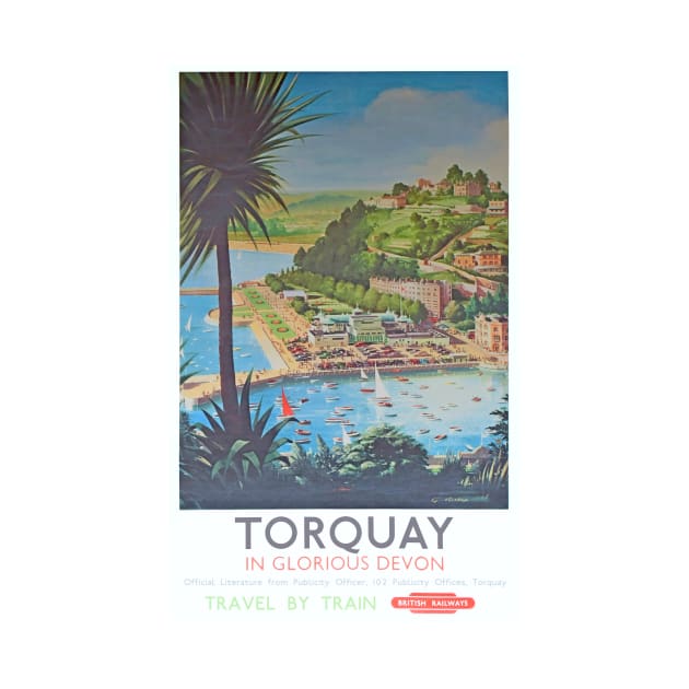 Vintage BR travel poster for Torquay by Random Railways