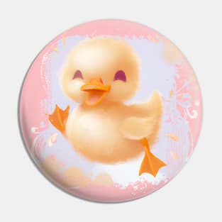 Easter Ducky Watercolor Joy Pin