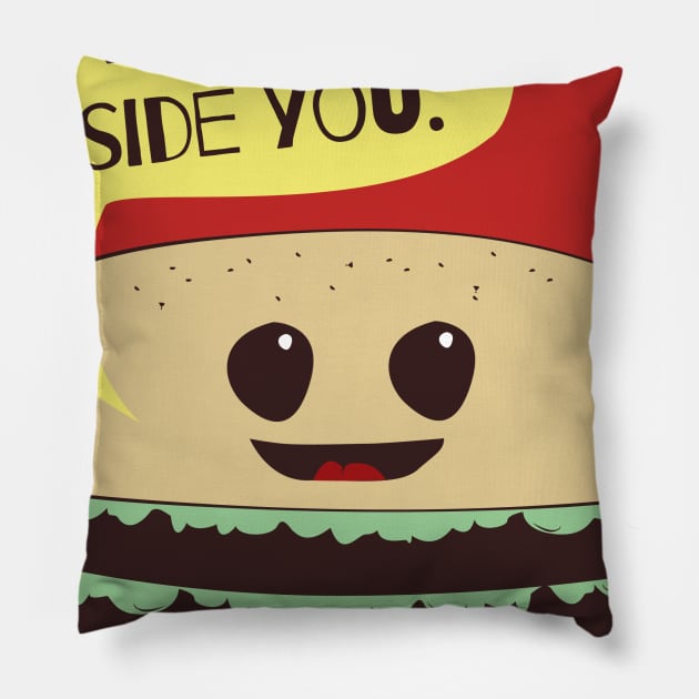 I Want To Be Inside You Funny Burger Foodie T-Shirt Pillow by NerdShizzle