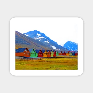 A group of houses at Longyearbyen. Svalbard Magnet