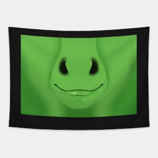 Green Horse Face Tapestry