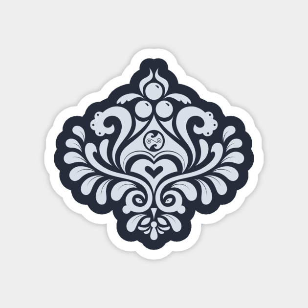 Labyrinth Damask Magnet by Mandrie