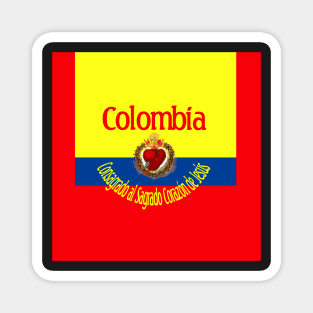 Colombia Consagrado al Sagrado Corazon de Jesus Spanish for Sacred Heart of Jesus Catholic Detente Magnet