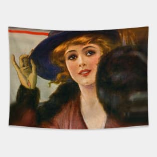 girl with stole and hat Tapestry