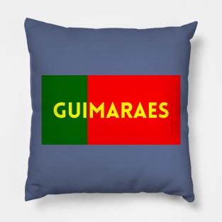 Guimaraes City in Portuguese Flag Colors Pillow