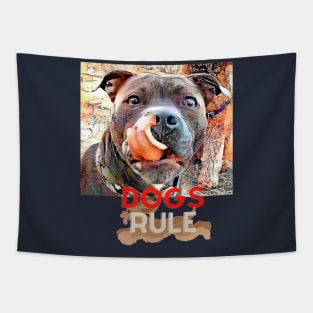 Dogs Rule (tongue out) Tapestry